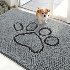 OLANLY Dog Door Mat for Muddy Paws 48x30, Paw Print Design, Absorbs Moisture by OLANLY
