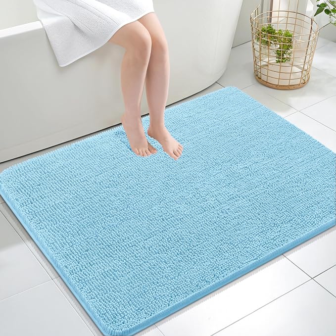 OLANLY Large Bathroom Rugs 40x32, Extra Soft Absorbent Chenille Bath Rugs by OLANLY