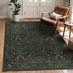 GENIMO Washable 4x6 Area Rug, Vintage Boho Floral Carpet, Soft Low-Pile - Image 3