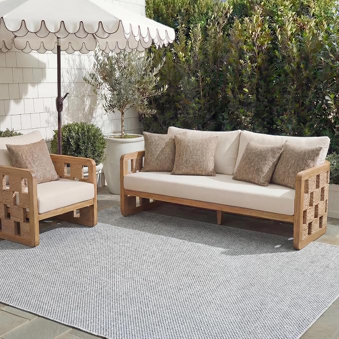 SAFAVIEH Courtyard Collection 8' x 10' Grey/Navy CY8521 Indoor/ Outside by Unknown