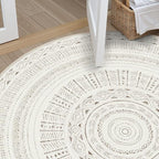 cotiled 8x8 Round Area Rugs Living Room Rug: Washable Boho Rugs - Image 6