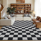 GarveeHome Checkered Dark 9x12 Area Rugs - Image 2