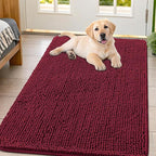 Smiry Dog Door Mat for Muddy Paws 47x32, Absorbent Dirt Trapper, Non-Slip by Smiry