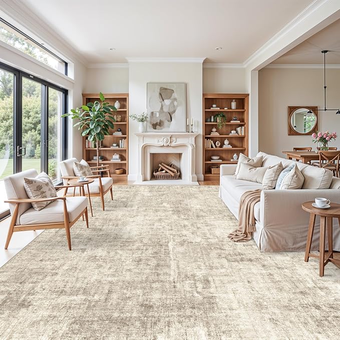 12x15 Area Rug for Living Room – Extra Large Modern Neutral Abstract Washable - Image 2