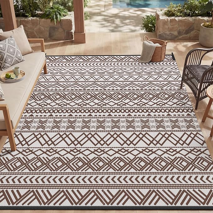 MontVoo-Outdoor Rug Carpet Waterproof 6x9 ft Reversible Patio Rug RV Camping by MontVoo