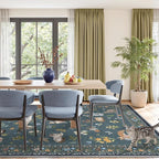 Soalmost Cat 8x10 Area Rugs for Living Room, Machine Washable Animal Floral - Image 3