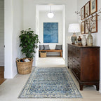 3x5 Front Door Rug Indoor Entrance Blue Bathroom Rugs Non Slip Washable Soft by BILEEHOME