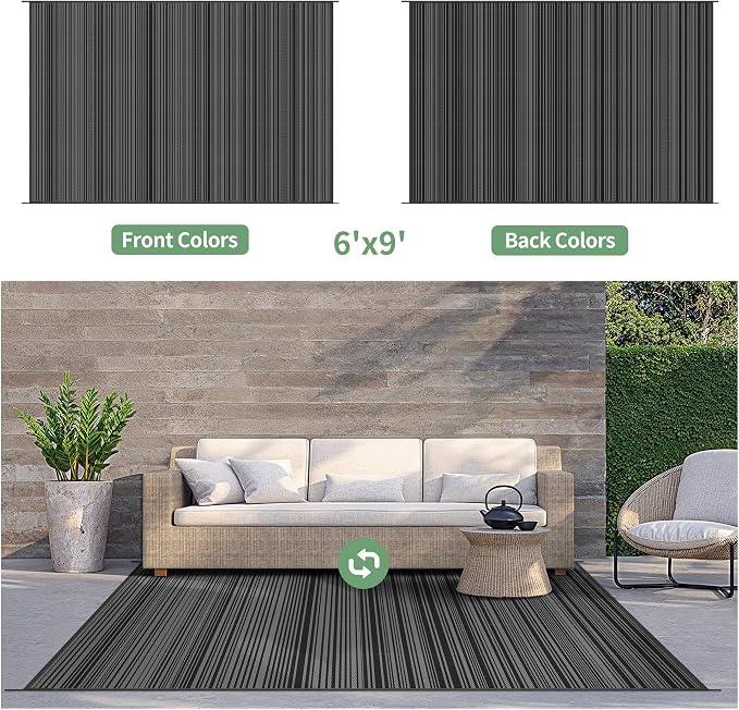 GENIMO Outdoor Rug for Patio Clearance, Lightweight Waterproof RV Camping Mat - Image 4