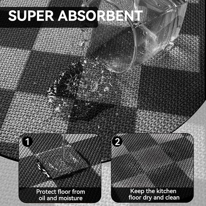 YDKGL Kitchen Mats for Floor, Super Absorbent Kitchen Rugs Non Slip Washable - Image 5