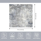 7x7 Square Rug Machine Washable – Modern Neutral Abstract Non-Slip Area Rug - Image 2
