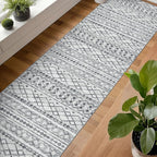 KUTA Long Hallway Runner Rug 2.6x14 Non-Slip Washable, Moroccan Vintage Beige - Image 4