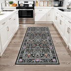 3x6 Washable Non-Slip Kitchen Runner Rug – Vintage Botanical - Image 2
