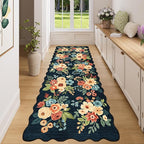 DUKINO 3x8 Washable Runner Rug, Soft Indoor Floral Non Slip Long Runner Rug by DUKINO