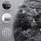 ONASAR Tie-Dyed Dark Grey Round Area Rug 4ft, Ultra Soft Bedroom Circle Rugs - Image 2