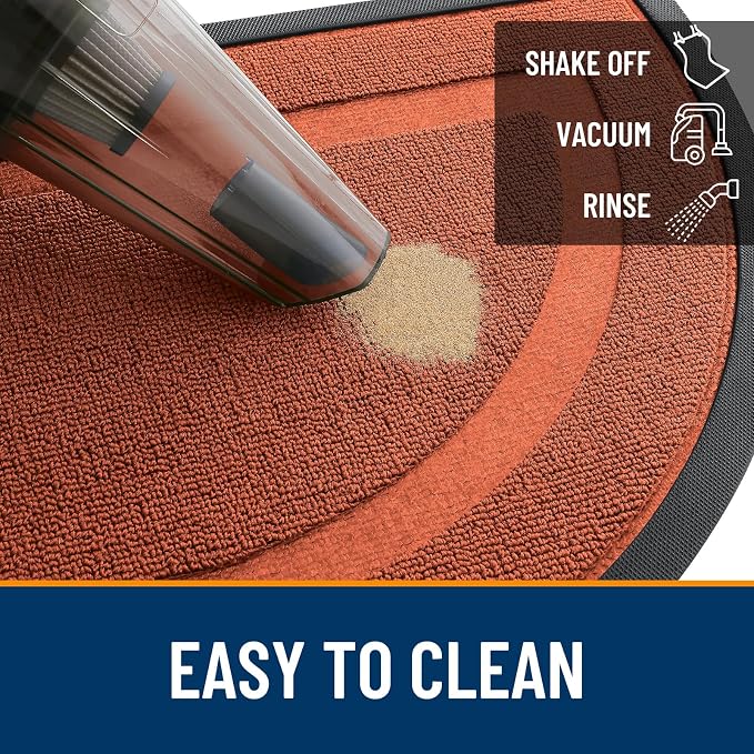 OLANLY Half Circle Door Mat Indoor Outdoor Entrance Welcome, Waterproof - Image 5