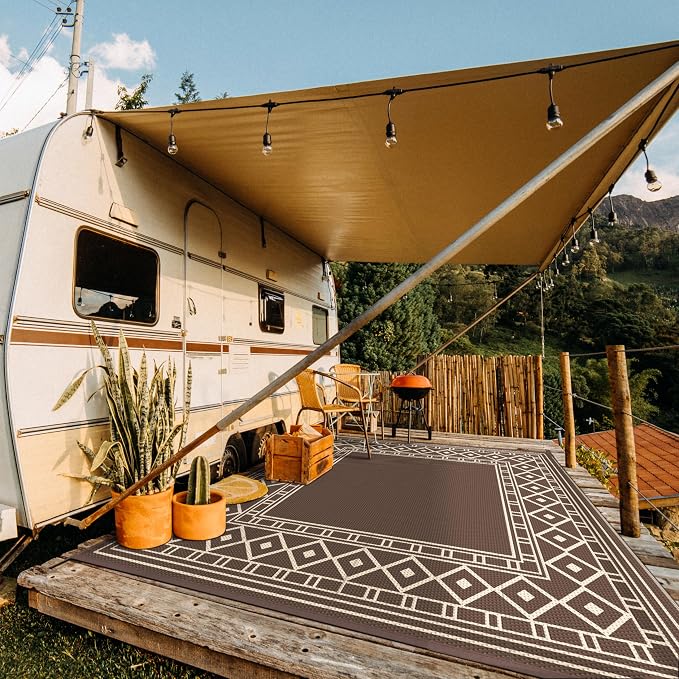 GENIMO Outdoor Rug Waterproof for Patio Decor, Outside Area Mat for Rv - Image 3
