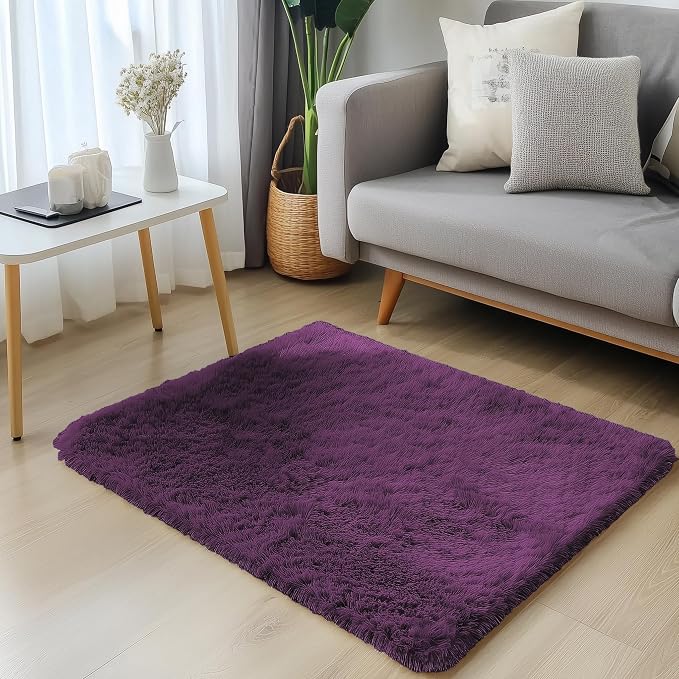 OLANLY 2x3 Machine Washable Small Bedside Rug, Soft Fluffy Shaggy Entryway - Image 3