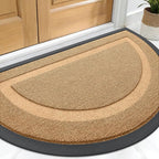 OLANLY Half Circle Door Mat Indoor Outdoor Entrance Welcome, Waterproof by OLANLY