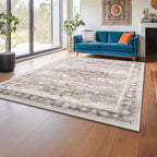 Hazo Haus Washable Neutral Farmhouse Living Room Rug, 5x7 Area Rugs - Image 9