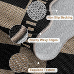 Checkered Easy Jute Entryway Rug, 2x3 Washable Non Slip Kitchen Rug, Indoor - Image 4