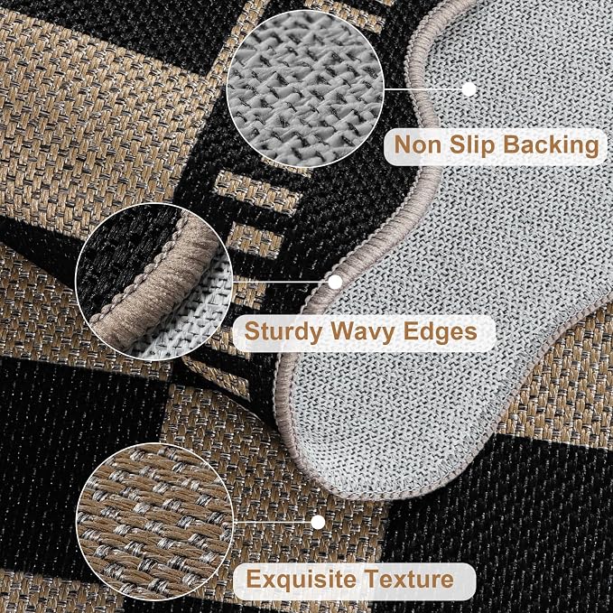 Checkered 2x6 Kitchen Runner Rug, Washable Rugs - Image 4