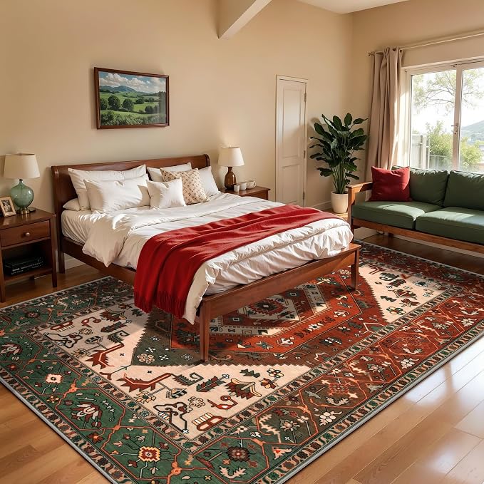 SERISSA Washable Rugs 8x10 Area Rugs, Large Non-Slip Boho Living Room Rug - Image 3