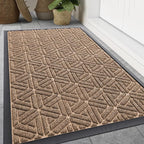 Smiry Front Door Mat Outside Entrance, Heavy Duty Sturdy Natural Rubber Doormat by Smiry
