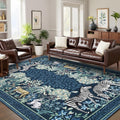 GarveeHome Zebra Teal Washable Rugs 5x7 by GarveeHome