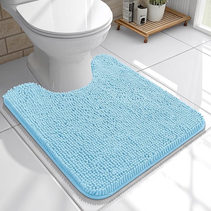 OLANLY Toilet Rugs U-Shaped 20x20, Extra Soft Absorbent Chenille Contour by OLANLY