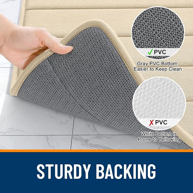 OLANLY Memory Foam Bath Mat 40x32, Super Soft Absorbent Bathroom Rugs, Quick Dry - Image 7