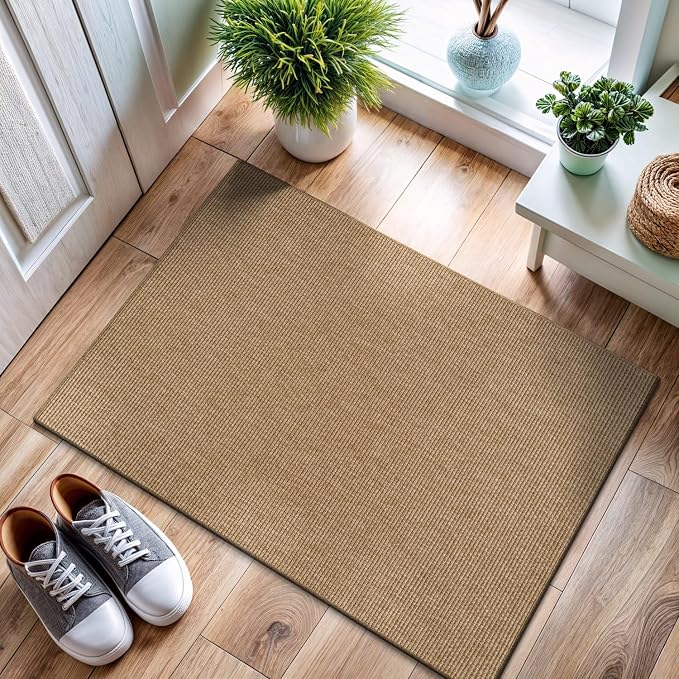CAMILSON Easy Jute Rug 2x3, Indoor Outdoor Natural Color Farmhouse Area Rugs - Image 4