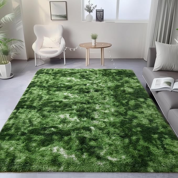 PAGISOFE Fluffy Dark Green Rugs by PAGISOFE