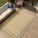 LIVEBOX Scalloped Easy Jute 3x5 Outdoor Rug, Washable Non-Slip Geometric Tan - Image 3