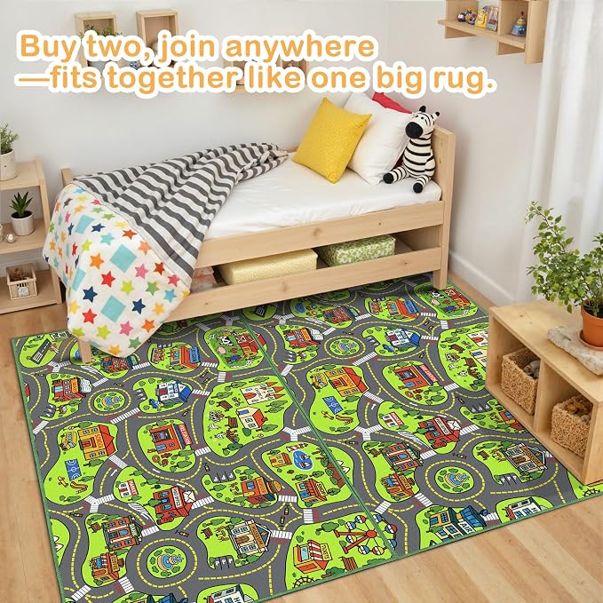 Upgrade Ultra Non Slip Kids Car Rug, Kids Road Playmat Rug - Image 4
