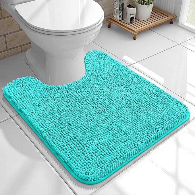 OLANLY Toilet Rugs U-Shaped 20x20, Extra Soft Absorbent Chenille Contour by OLANLY