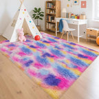Dark Rainbow Rug for Kids Room 6x9 Cute Fluffy Kids Area Rugs for Bedroom Girls - Image 8