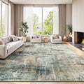 Lofus 9x12 Area Rug for Living Room, Coffee/Green Abstract Large Rugs by Lofus