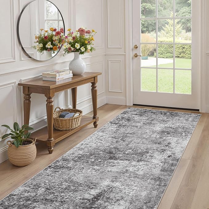 DMOYEST Washable Runner Rug for Hallway: 3x8 Neutral Modern Abstract Low Pile - Image 4