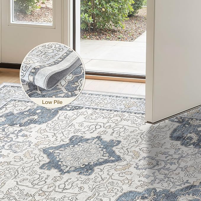 cotiled 3x5 Area Rug Machine Washable Vintage Carpet - Image 4