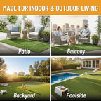 Ottomanson Artificial Turf Natural 78" x 14', Realistic Grass Carpet - Image 4