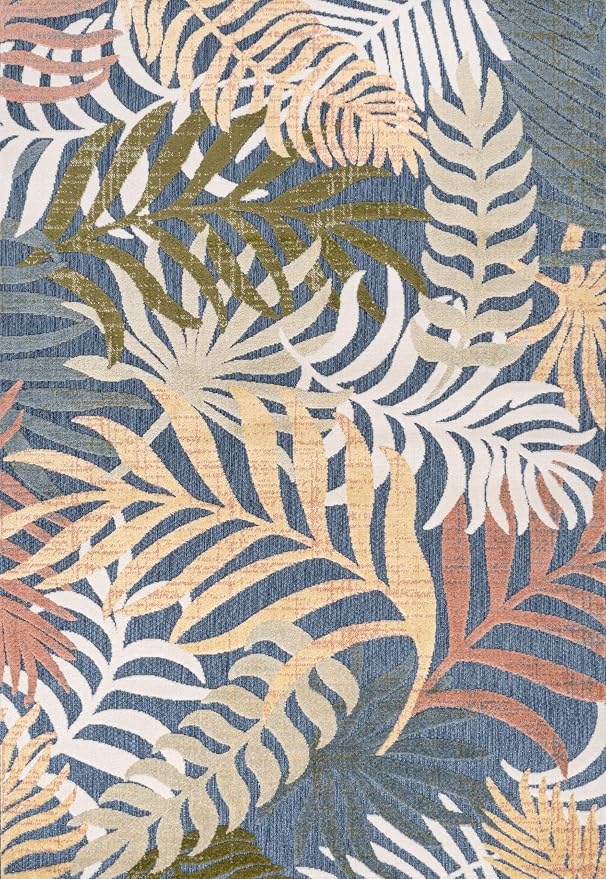 JONATHAN Y Tropics Palm Leaves Indoor Outdoor Area Rug 3x5 Dark Blue/Multi - Image 7