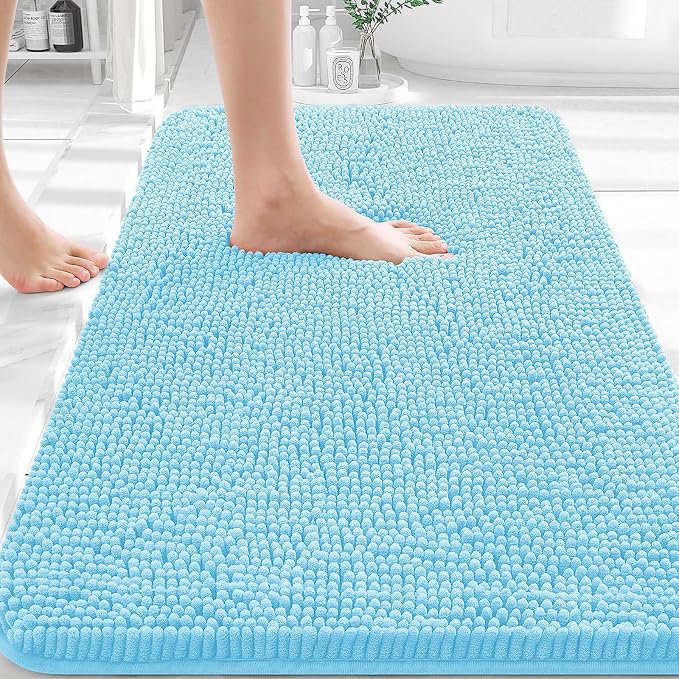 OLANLY Bathroom Rugs 30x20, Extra Soft Absorbent Chenille Bath Rugs, Rubber by OLANLY