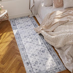 Rugcomf Runner Rug 2'6''x8' Hallway Washable Boho Soft Area Rug Non-Slip Faux - Image 3
