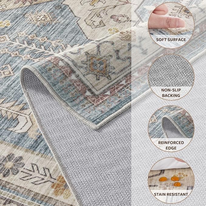10x14 Washable Area Rug, Large Rugs - Image 2