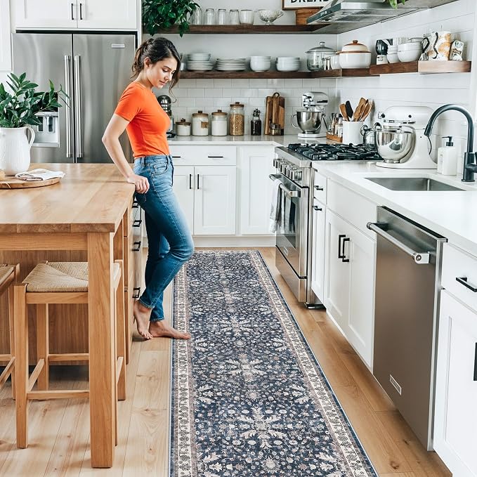 Washable Hallway Runner Rug 2x10: Non Slip Vintage Boho Carpet - Image 3