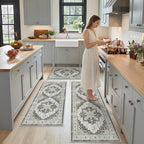 Madane Washable Kitchen Rug Set of 3, Small Area Rug Non-Slip Vintage Entryway - Image 3