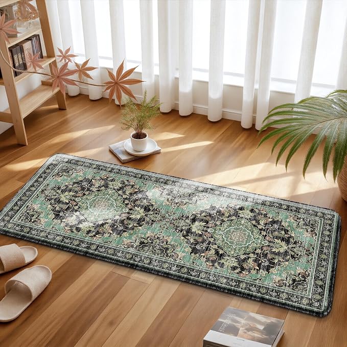 Boho Kitchen Mats for Floor 2 Piece Set Anti Fatigue Cushioned PVC Kitchen Rugs - Image 7