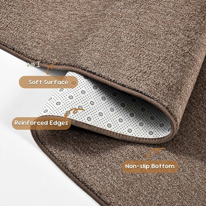 Pettop 5x7 Brown Area Rugs for Living Room Bedroom, Thickened Memory-Foam Throw - Image 7