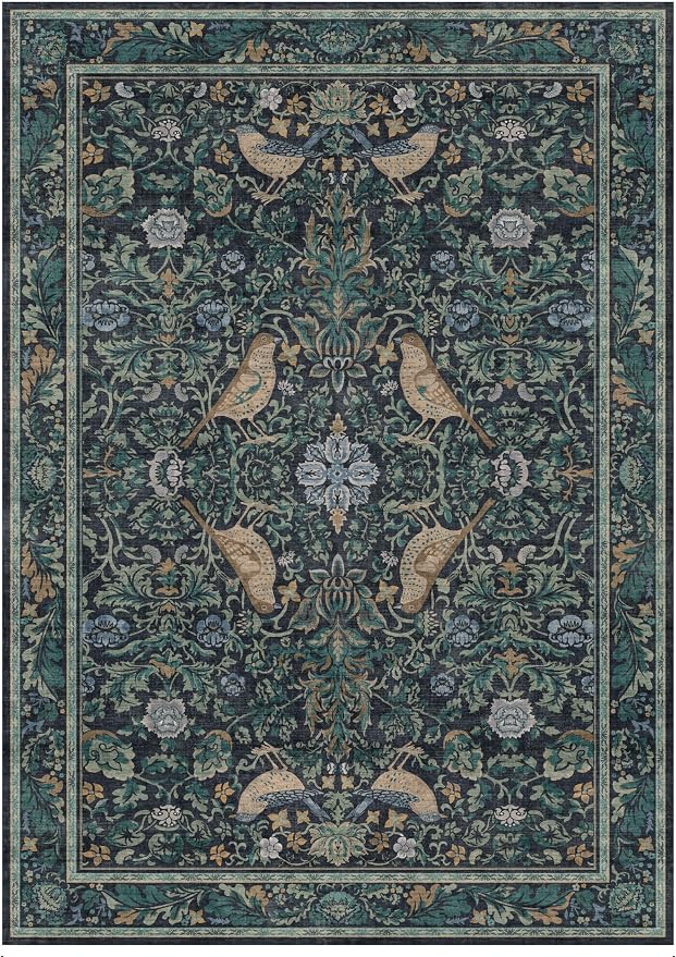 Large Washable Floral 10x14 Area Rug - Image 6