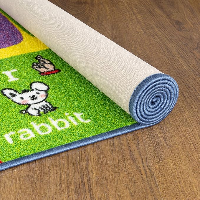 KC Cubs 8x10 ABC Alphabet ASL Sign Language Rug – Educational Non-Slip Carpet - Image 9